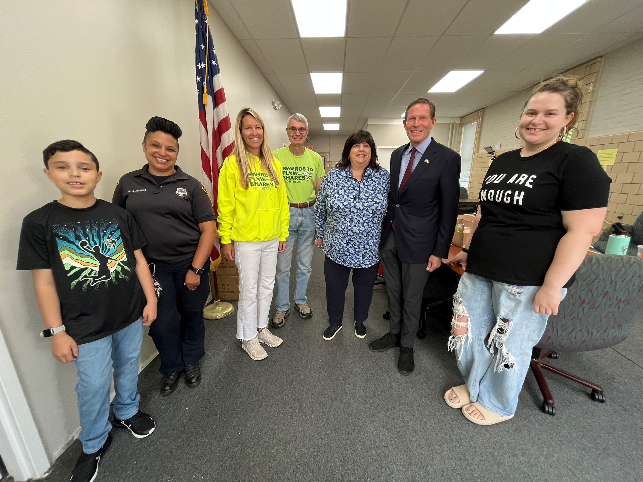 Blumenthal attended a gun buyback in Bridgeport.