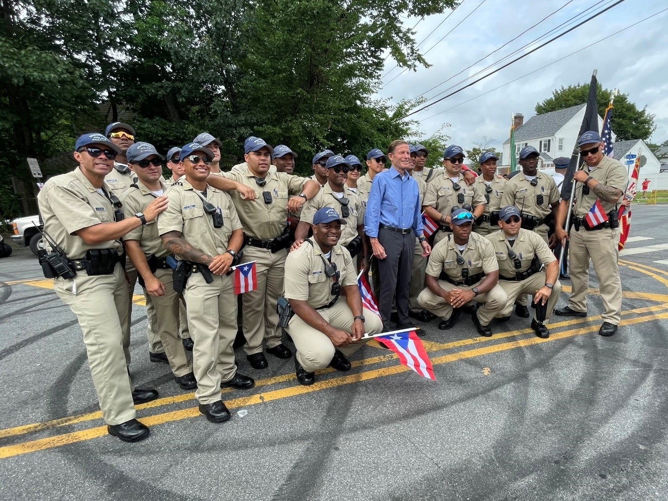 Blumenthal marched in the East Hampton Old Home Day and Bridgeport Puerto Rican Day Parades.