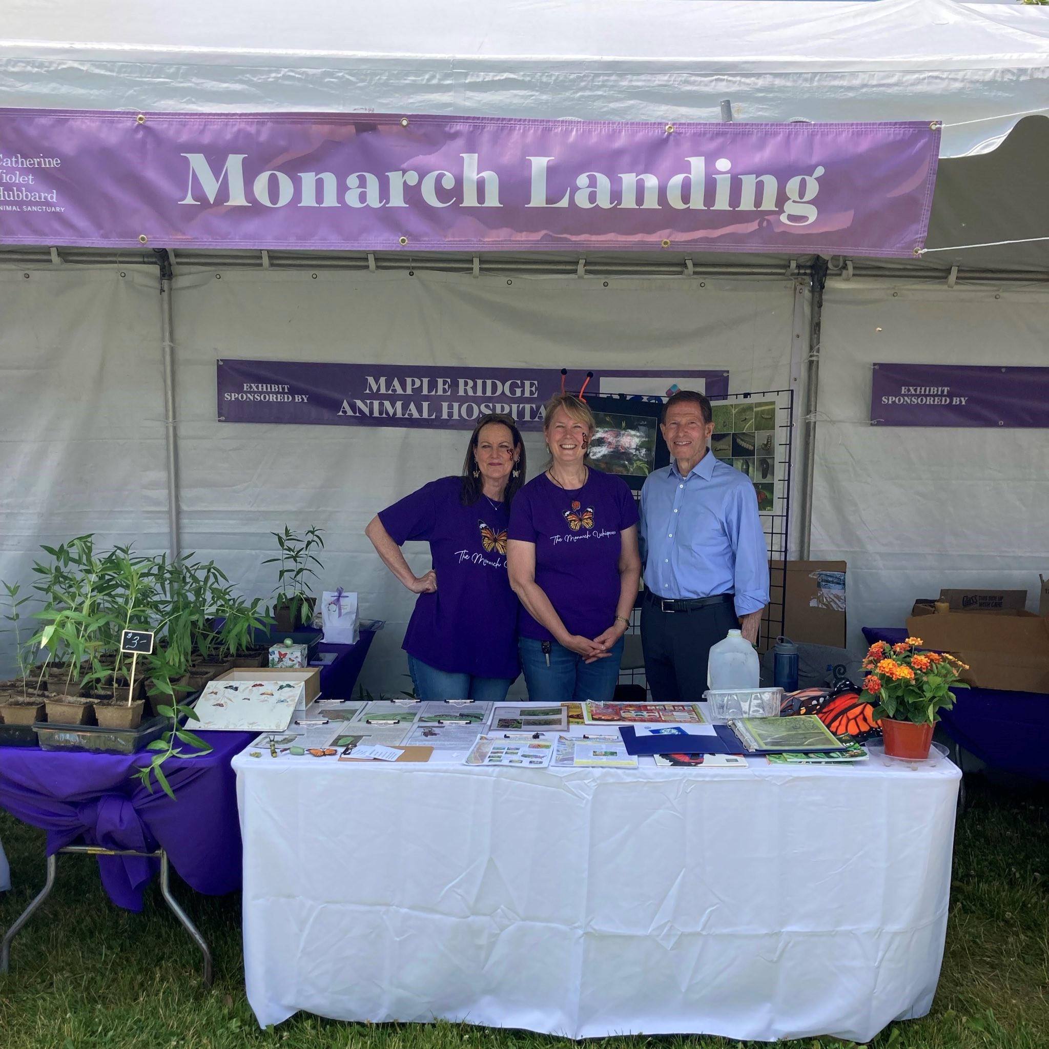 Blumenthal attended the Catherine Violet Hubbard Sanctuary Butterfly party. 