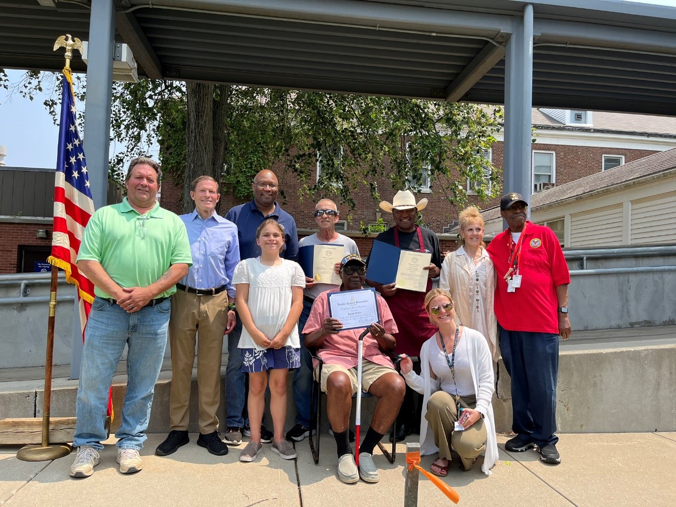 Blumenthal celebrated the birthday of U.S. Army veteran Joseph Grates.