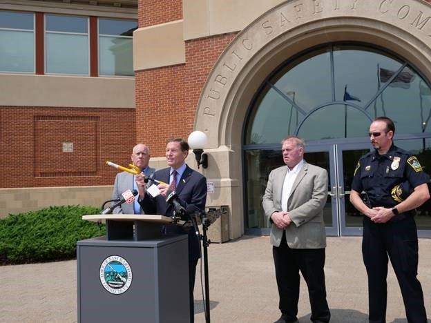 Blumenthal called on the National Highway Traffic Safety Administration (NHTSA) to consider issuing a recall of Kia and Hyundai vehicles susceptible to theft.