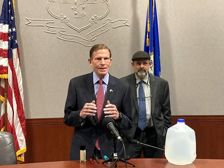 Blumenthal joined clean water advocates to call on the U.S. Environmental Protection Agency to increase its efforts to stop dangerous per- and polyfluoroalkyl substances (PFAS) from contaminating water sources in Connecticut and across the United States. 