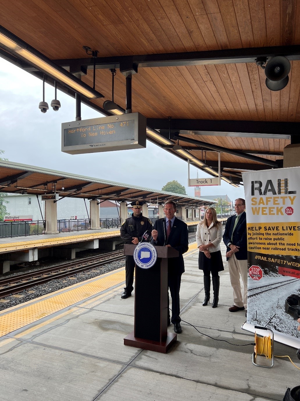 Blumenthal joined the Connecticut Department of Transportation at a Rail Safety Week event in Wallingford.