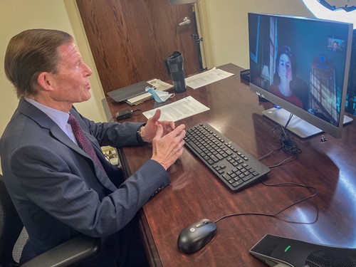 U.S. Senator Richard Blumenthal (D-CT) met virtually with President-elect Joe Biden’s nominee for Secretary of Commerce, Rhode Island Governor Gina Raimondo.