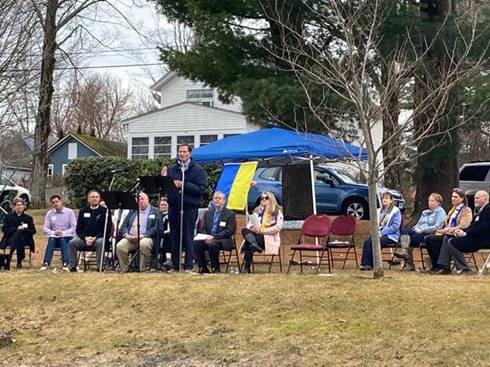 U.S. Senator Richard Blumenthal (D-CT) attends an event in support of Ukraine. 