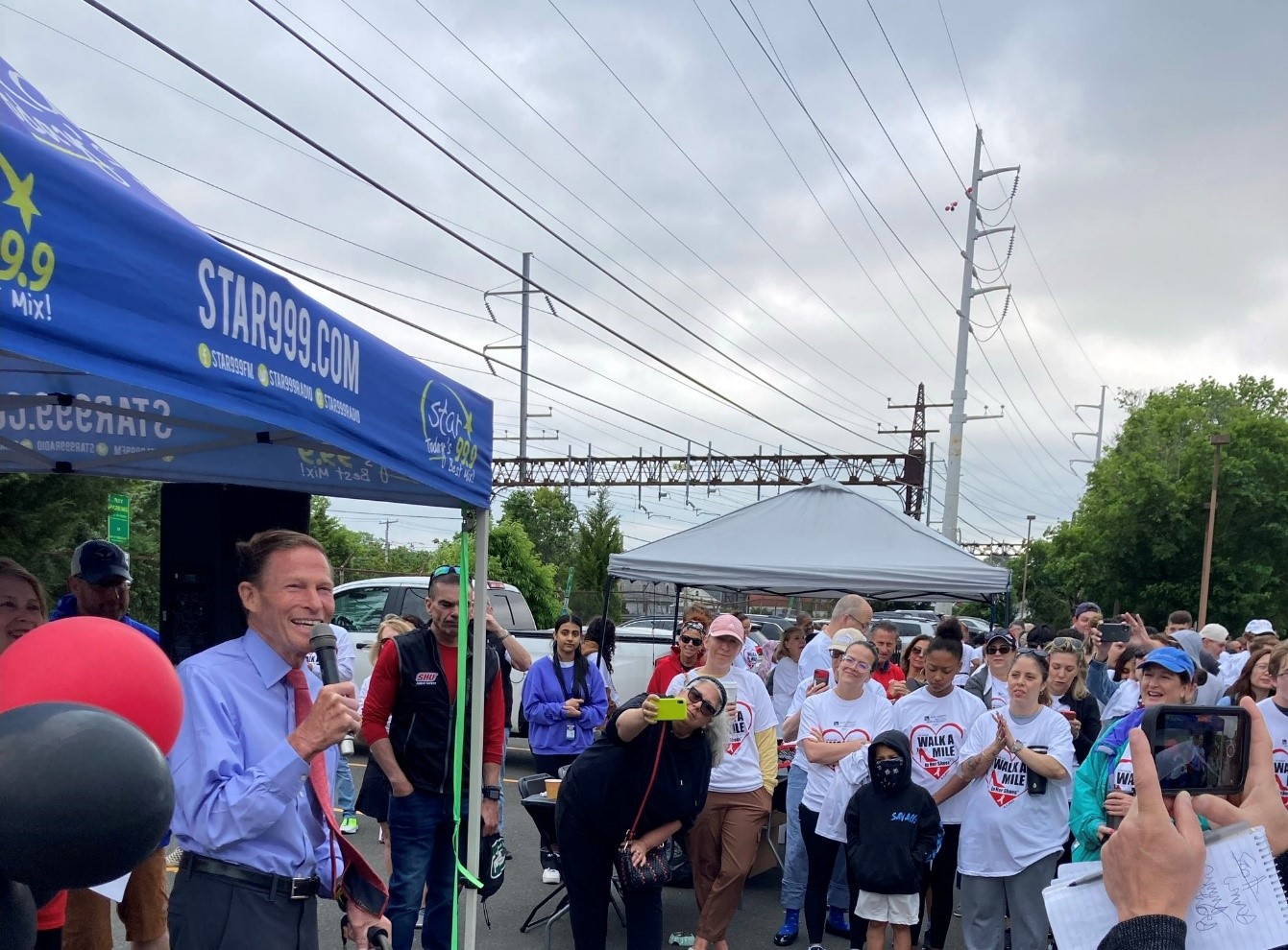 Blumenthal attended the Walk A Mile in Her Shoes event in Fairfield. 