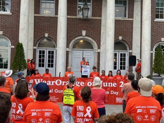 Blumenthal joined a Wear Orange Gun Violence Awareness ceremony in Newtown. 